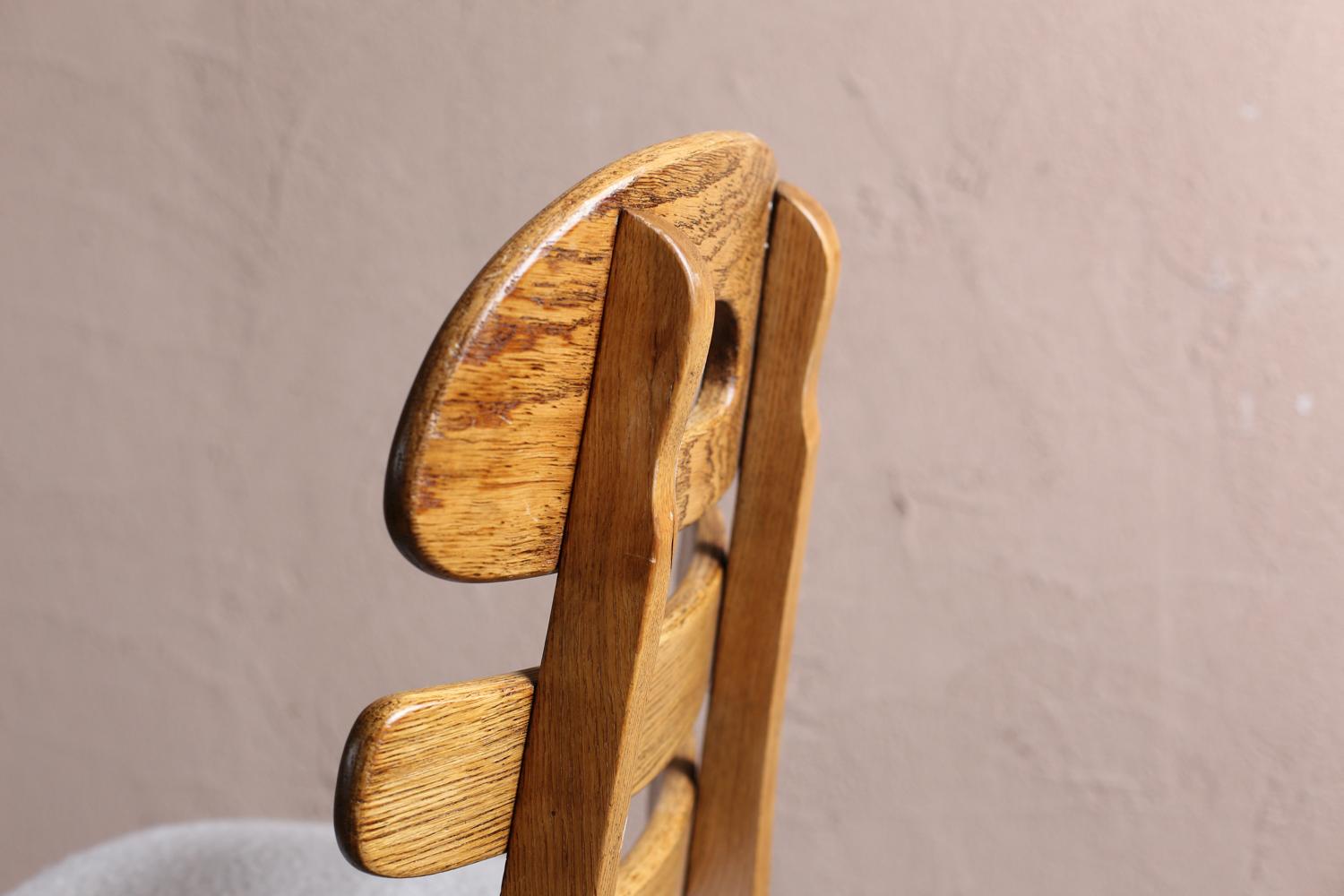 Solid Oak Spanish Brutalist Chairs For Sale 6