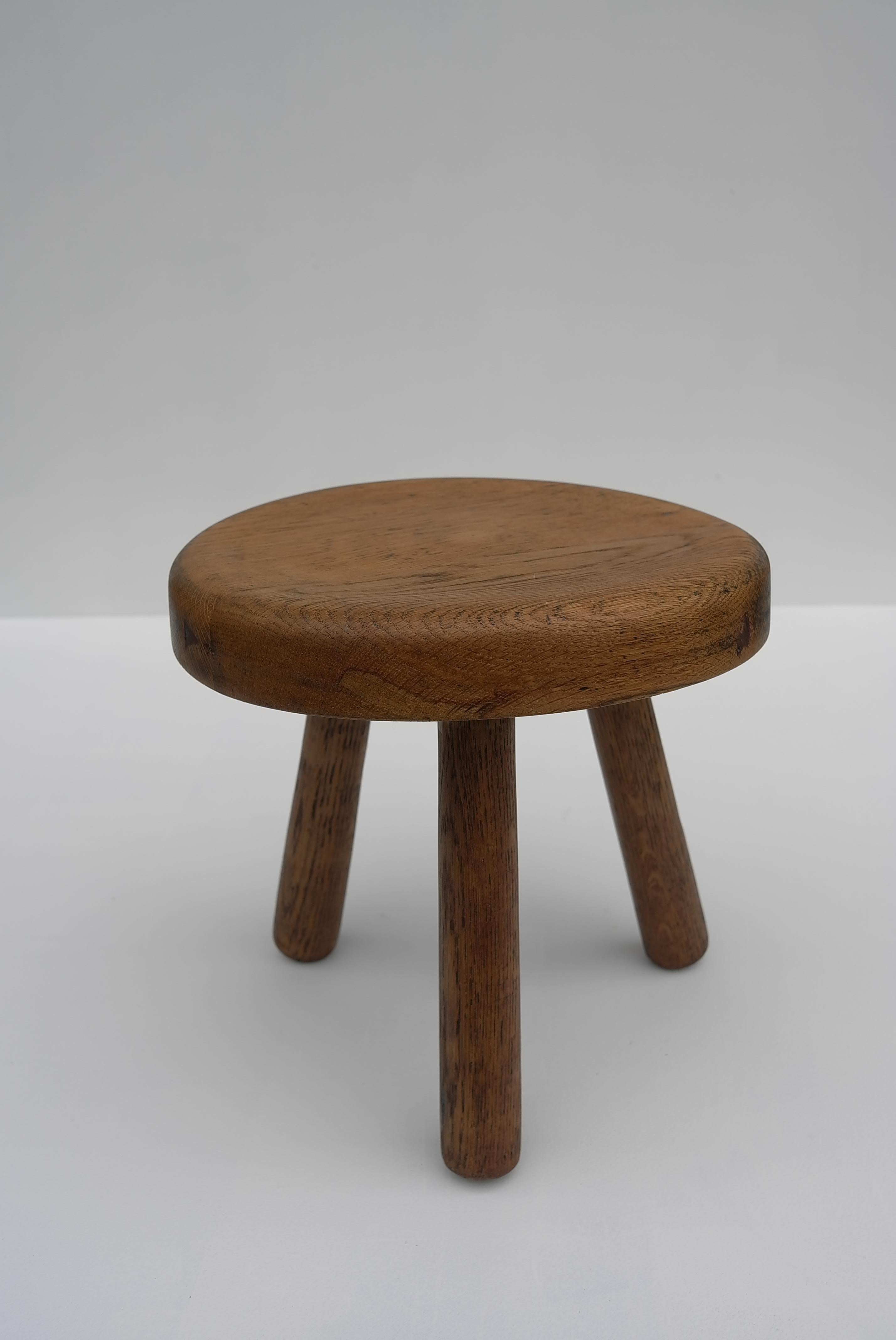 Solid Oak Stool in Style of Charlotte Perriand, France, 1950's 5