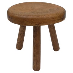 Solid Oak Stool in Style of Charlotte Perriand, France, 1950
s