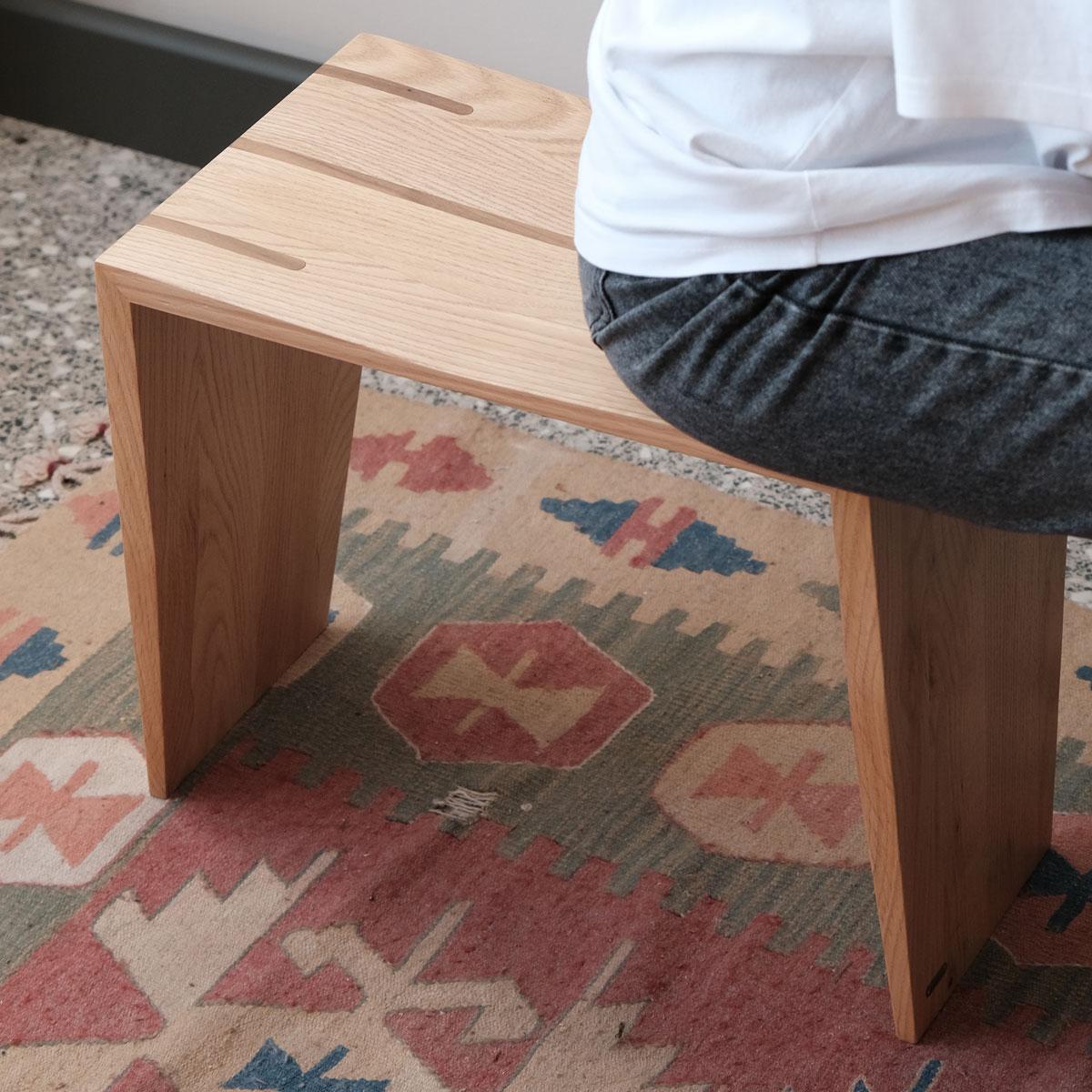 Modern Solid Oak Stool Set – BRIDGE Series For Sale