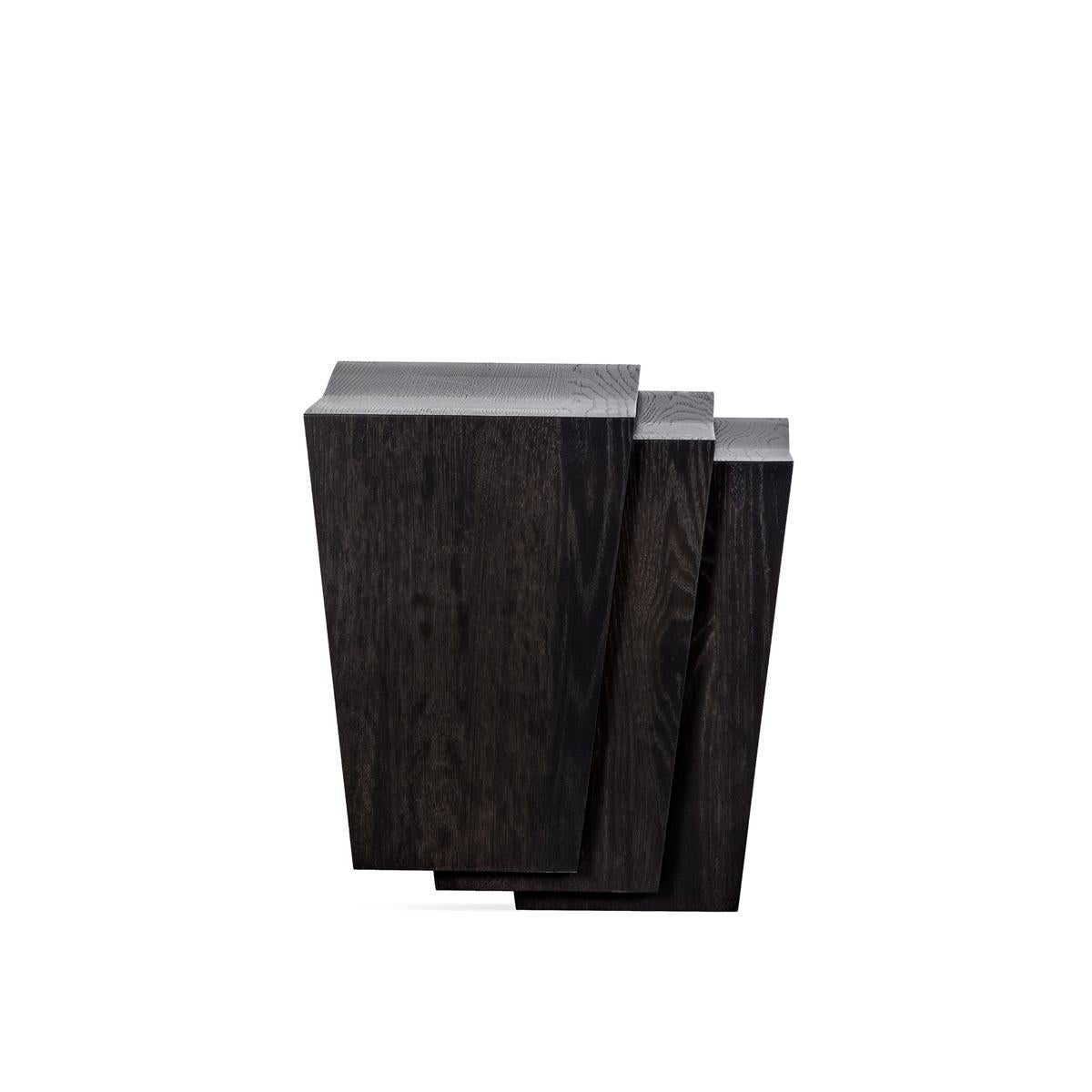 Solid Oak Stool Set – BRIDGE Series For Sale 2
