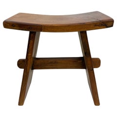 Solid Oak Stool with Tenon and Dowel Joinery , Europe late 20th Century