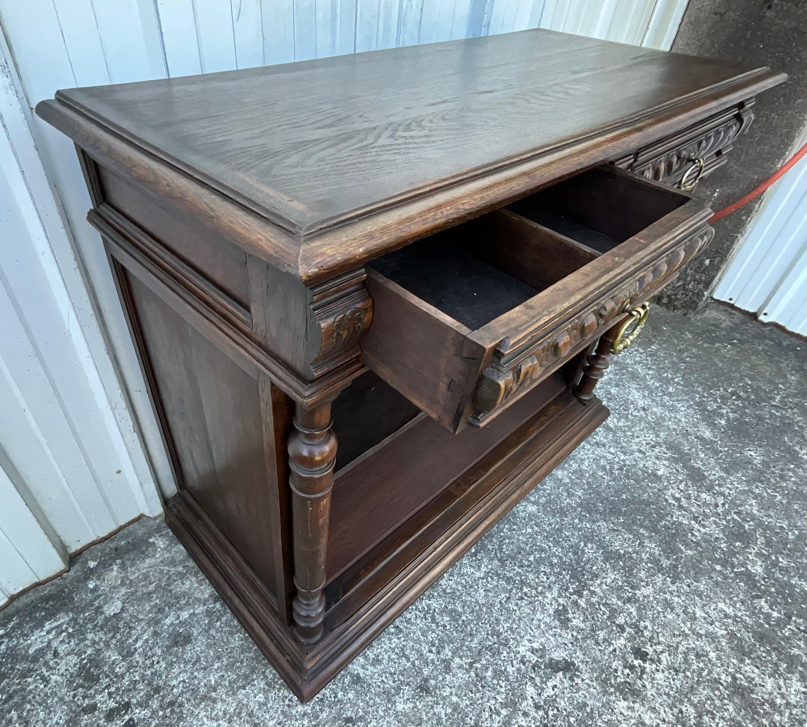French Solid Oak Storage Unit – Country Style, Late 19th Century For Sale