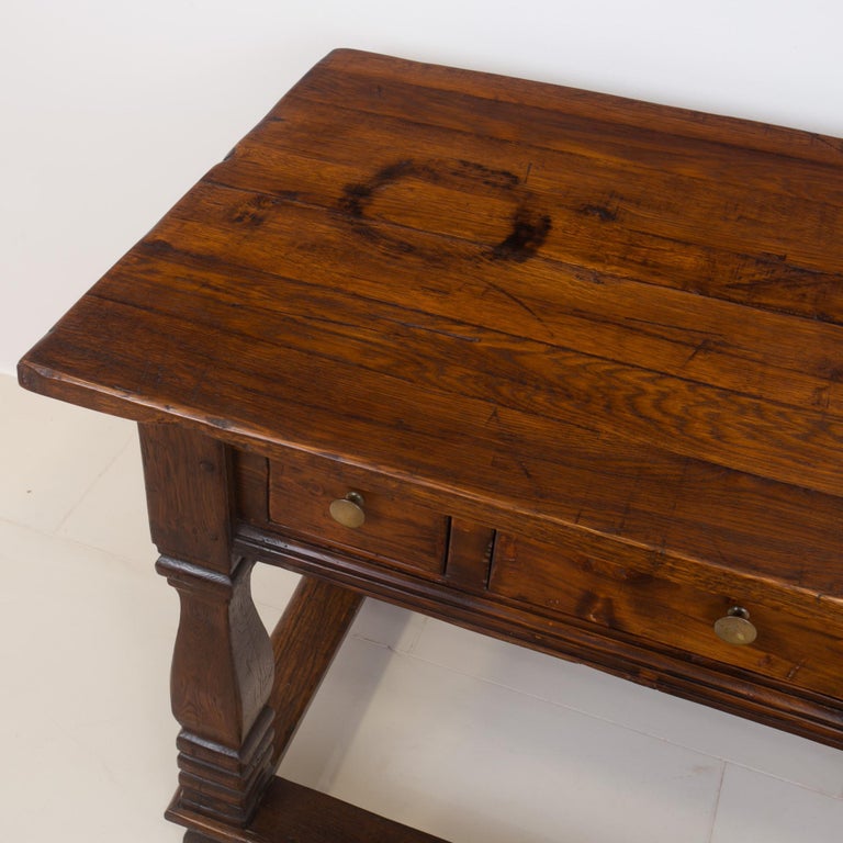 Solid Oak Table, 18th / 19th Century, Rustic Style, Prep or Dining