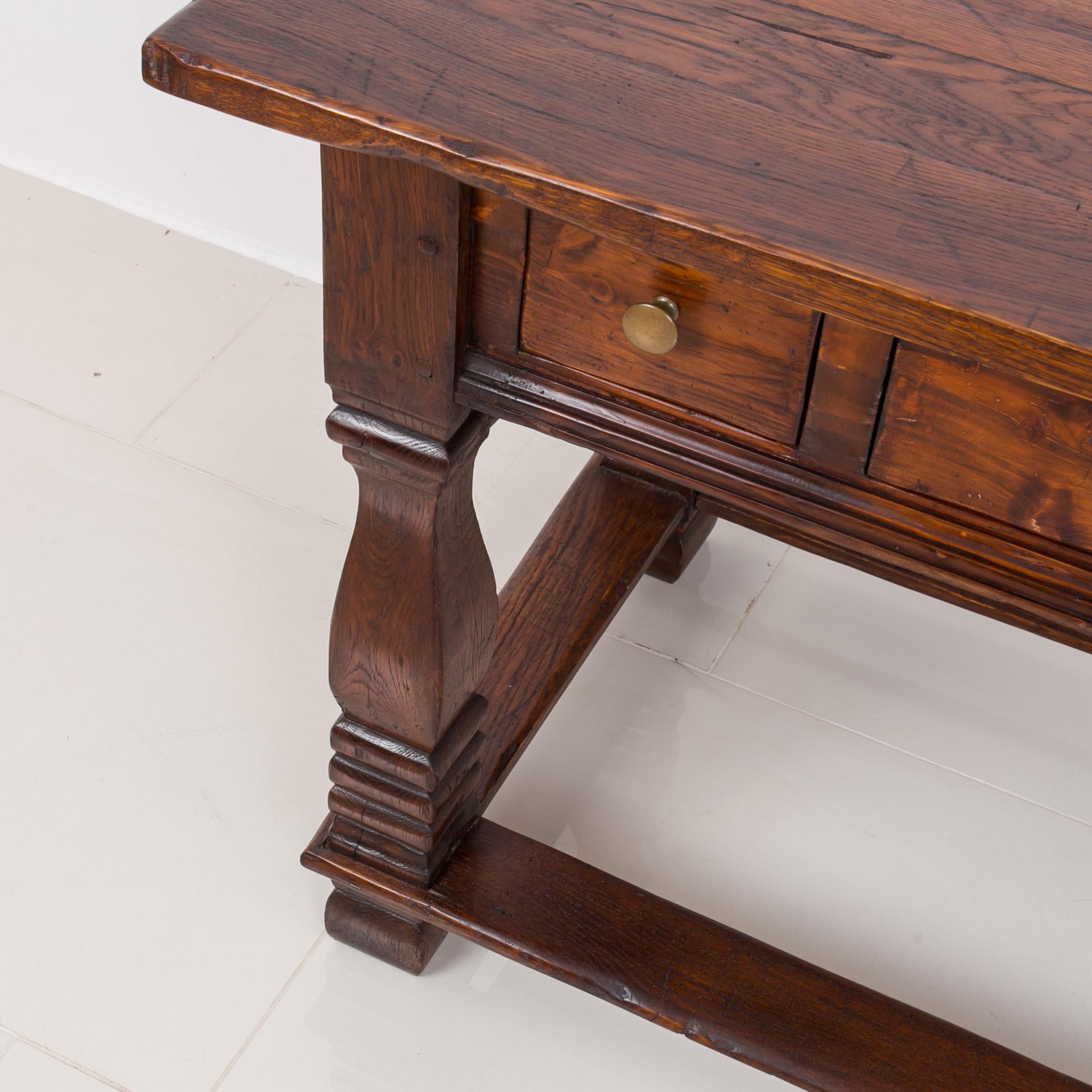 Solid Oak Table, 18th / 19th Century, Rustic Style, Prep or Dining Table 9