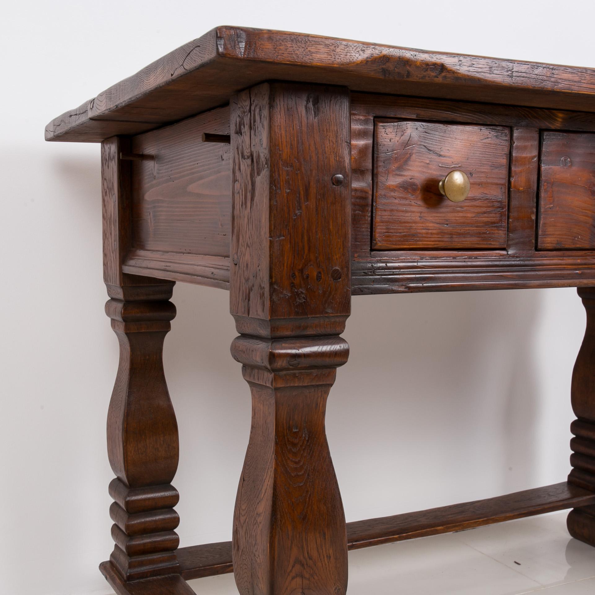 Solid Oak Table, 18th / 19th Century, Rustic Style, Prep or Dining Table 10