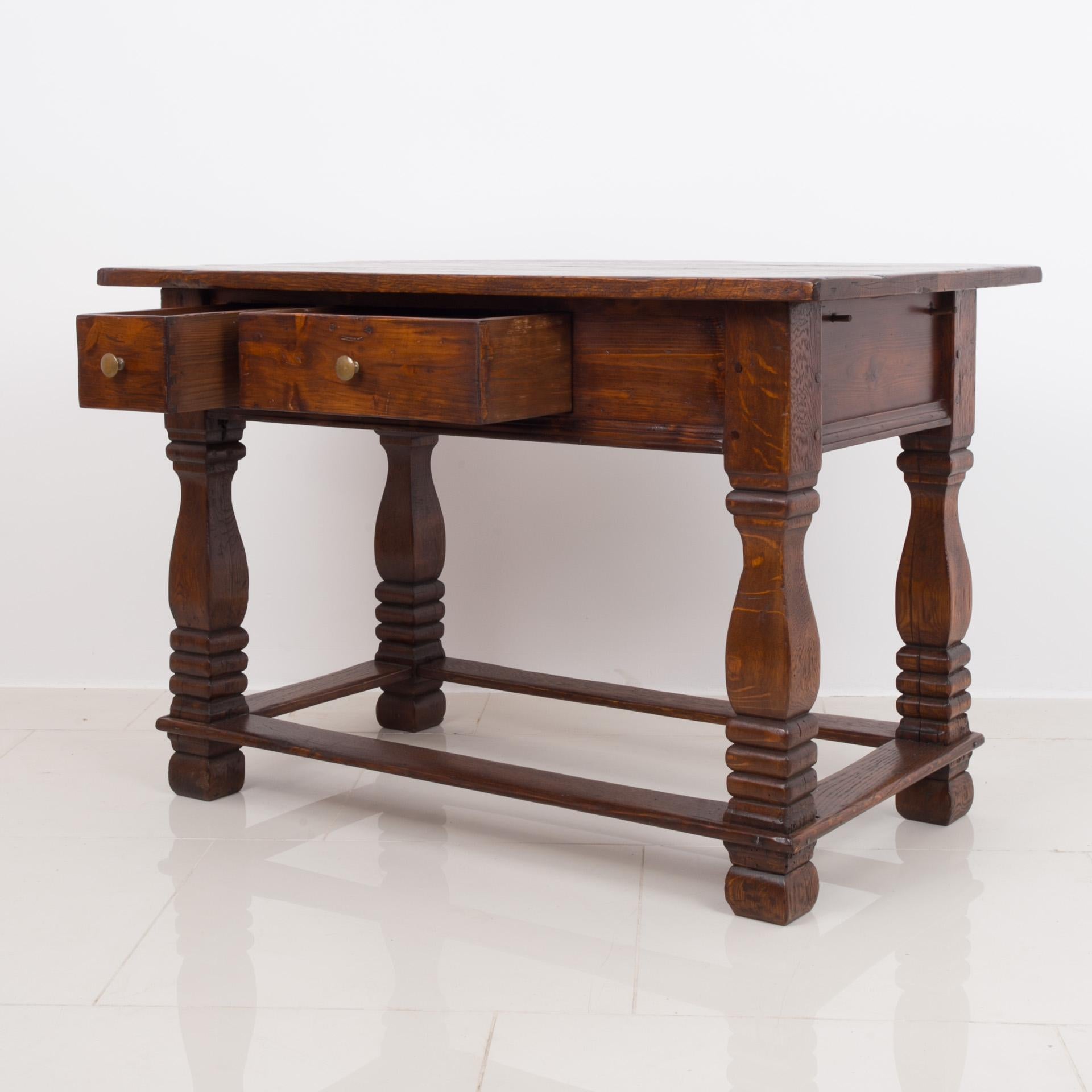 18th Century Solid Oak Table, 18th / 19th Century, Rustic Style, Prep or Dining Table