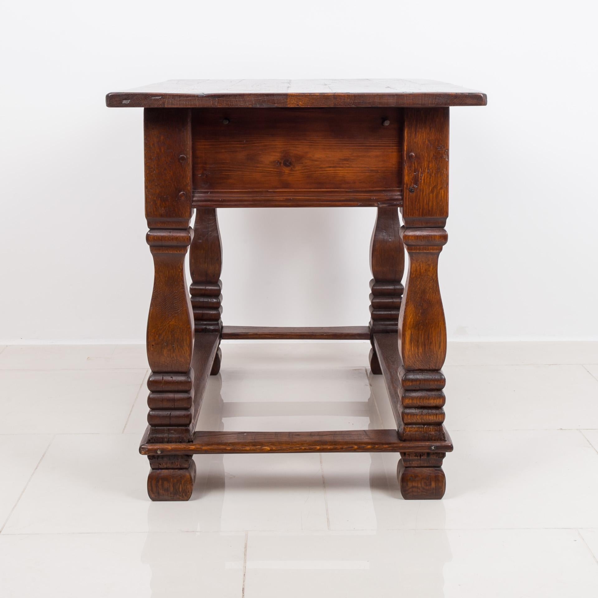 Solid Oak Table, 18th / 19th Century, Rustic Style, Prep or Dining Table 1