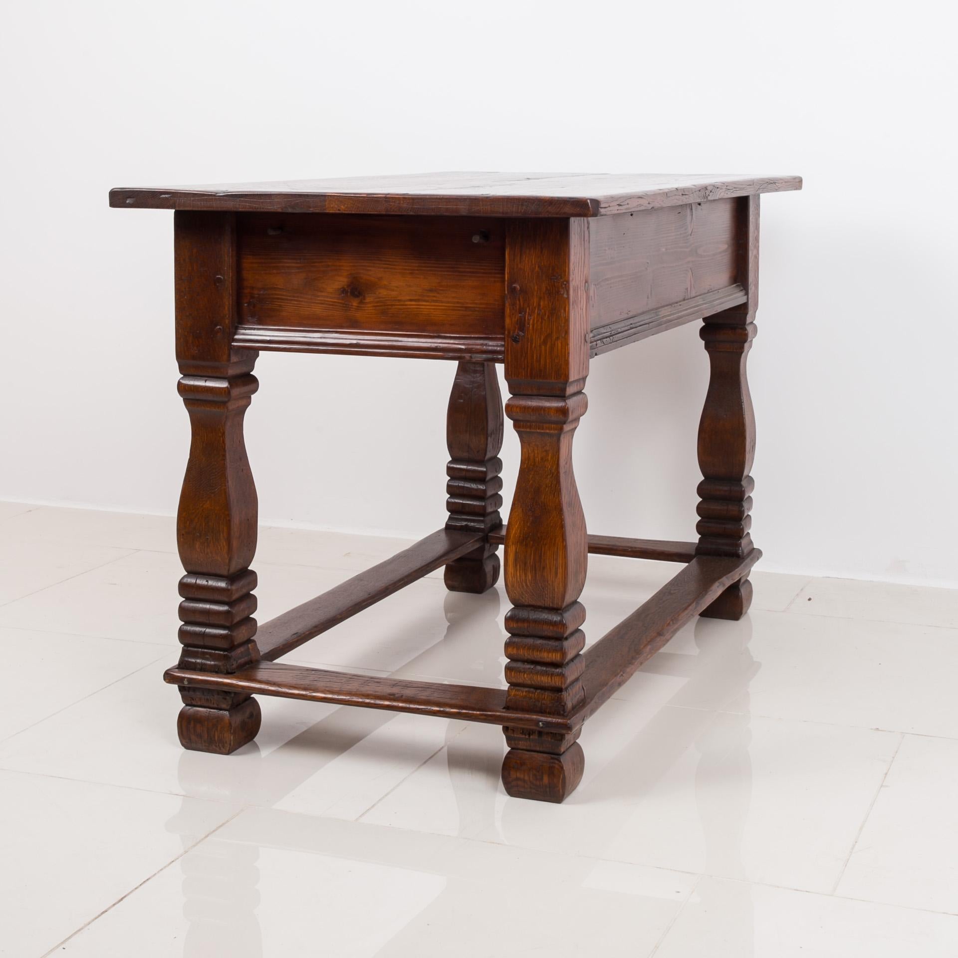 Solid Oak Table, 18th / 19th Century, Rustic Style, Prep or Dining Table 2