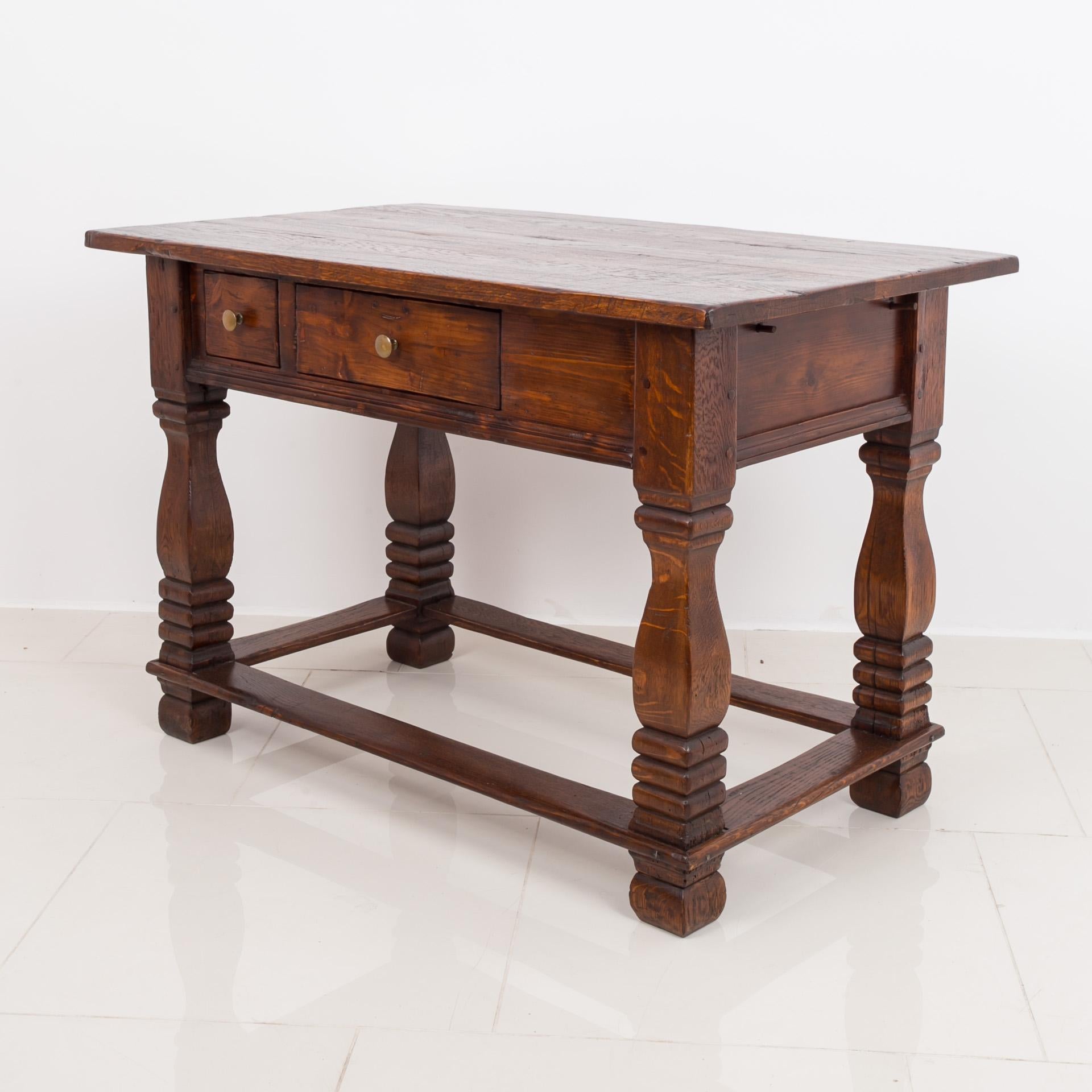 Solid Oak Table, 18th / 19th Century, Rustic Style, Prep or Dining Table 3