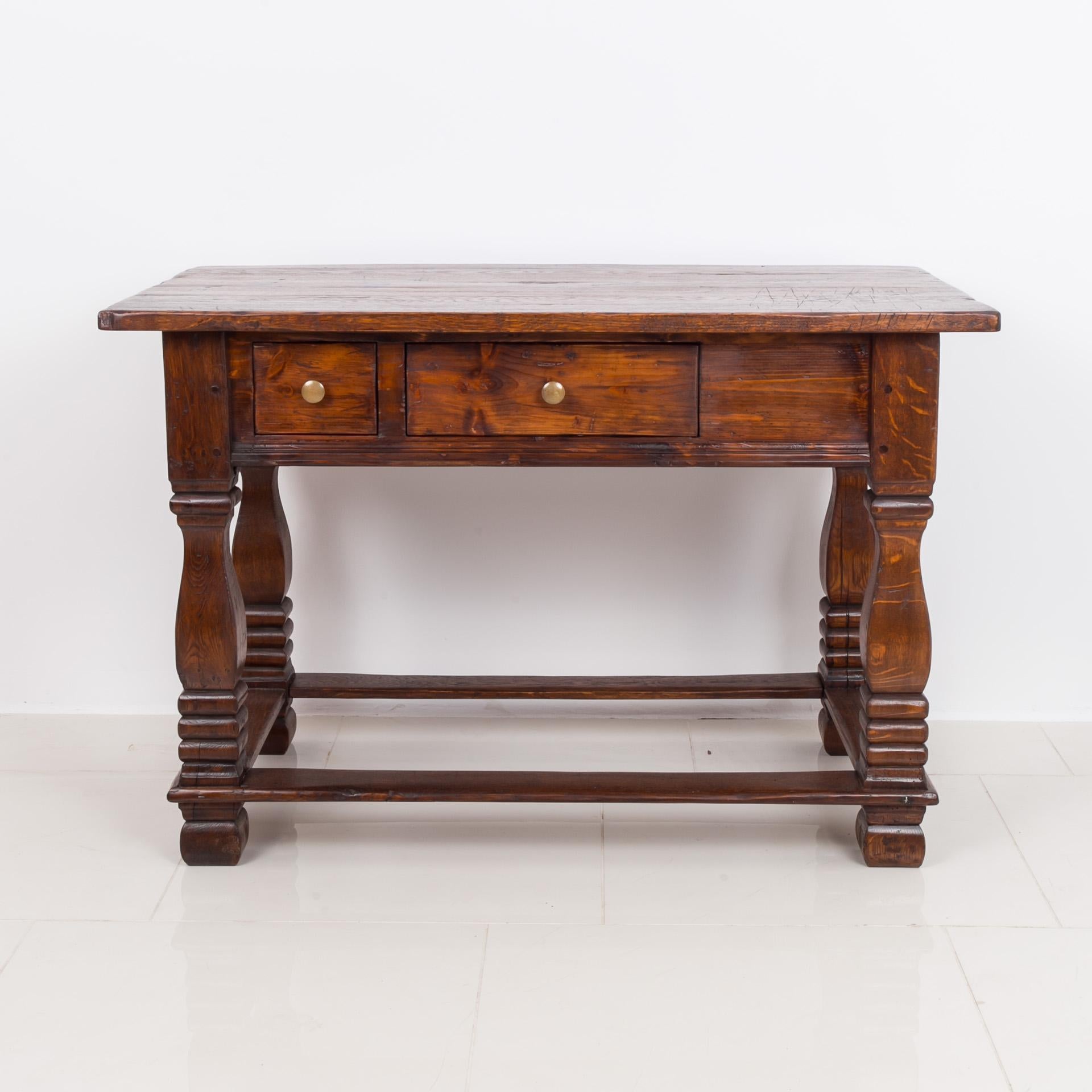Solid Oak Table, 18th / 19th Century, Rustic Style, Prep or Dining Table 4
