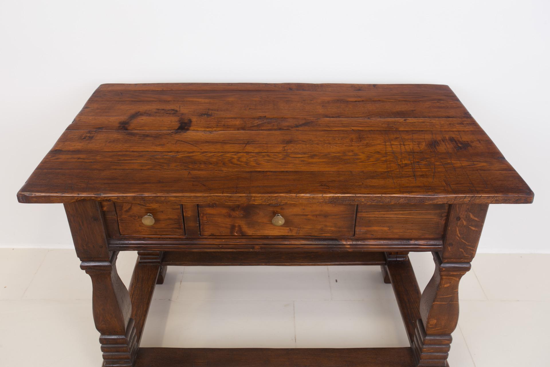 Solid Oak Table, 18th / 19th Century, Rustic Style, Prep or Dining Table 5
