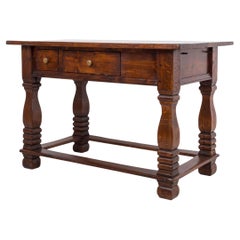 Solid Oak Table, 18th / 19th Century, Rustic Style, Prep or Dining Table