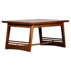 Solid Oak Table, Art Deco, France, 1940s