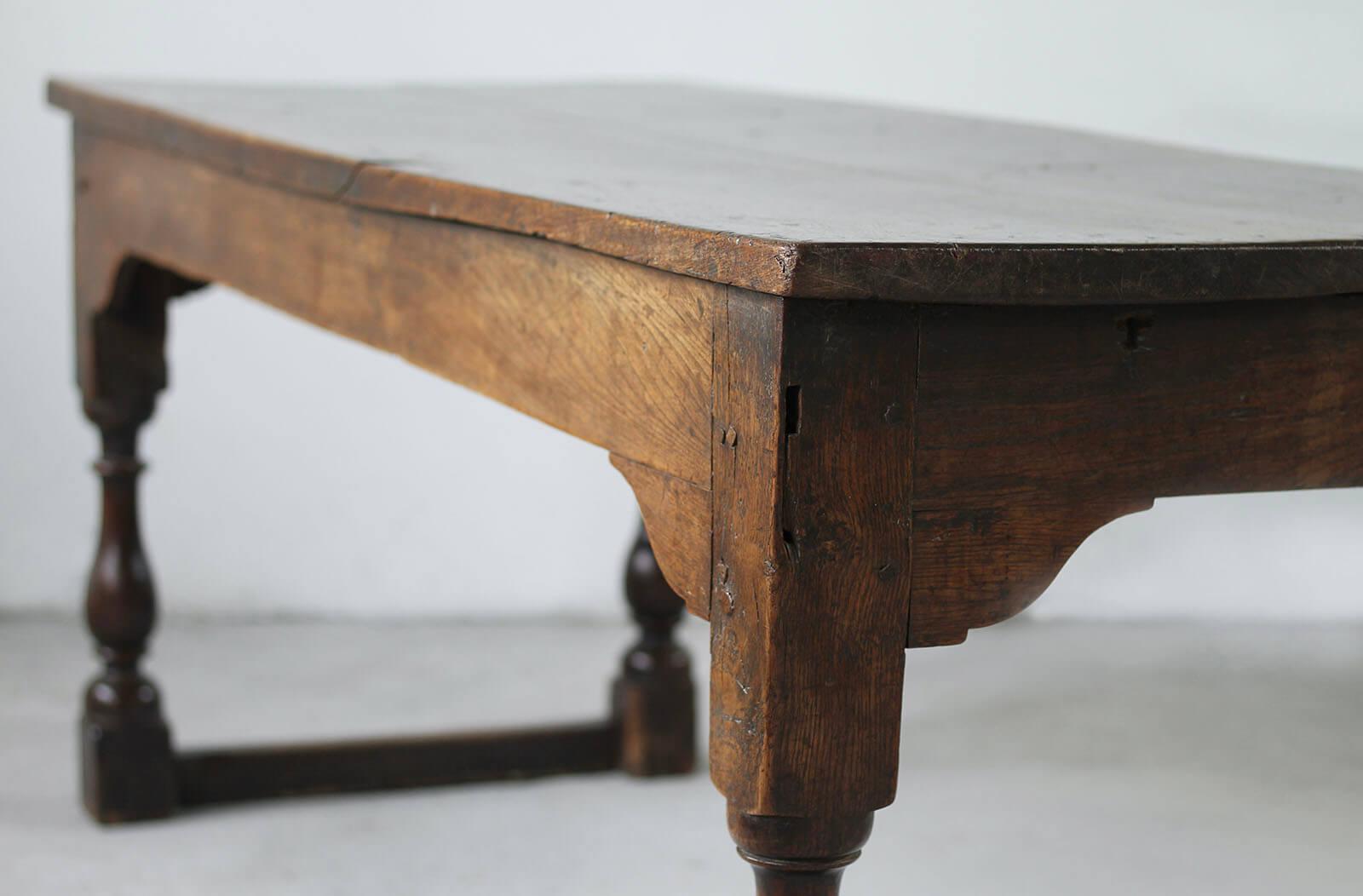 English Solid Oak Table, circa 19th Century, Rustic Style, Prep or Dining Table For Sale