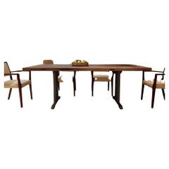 Solid Oak Table in Sandblasted Autumn with Metal legs