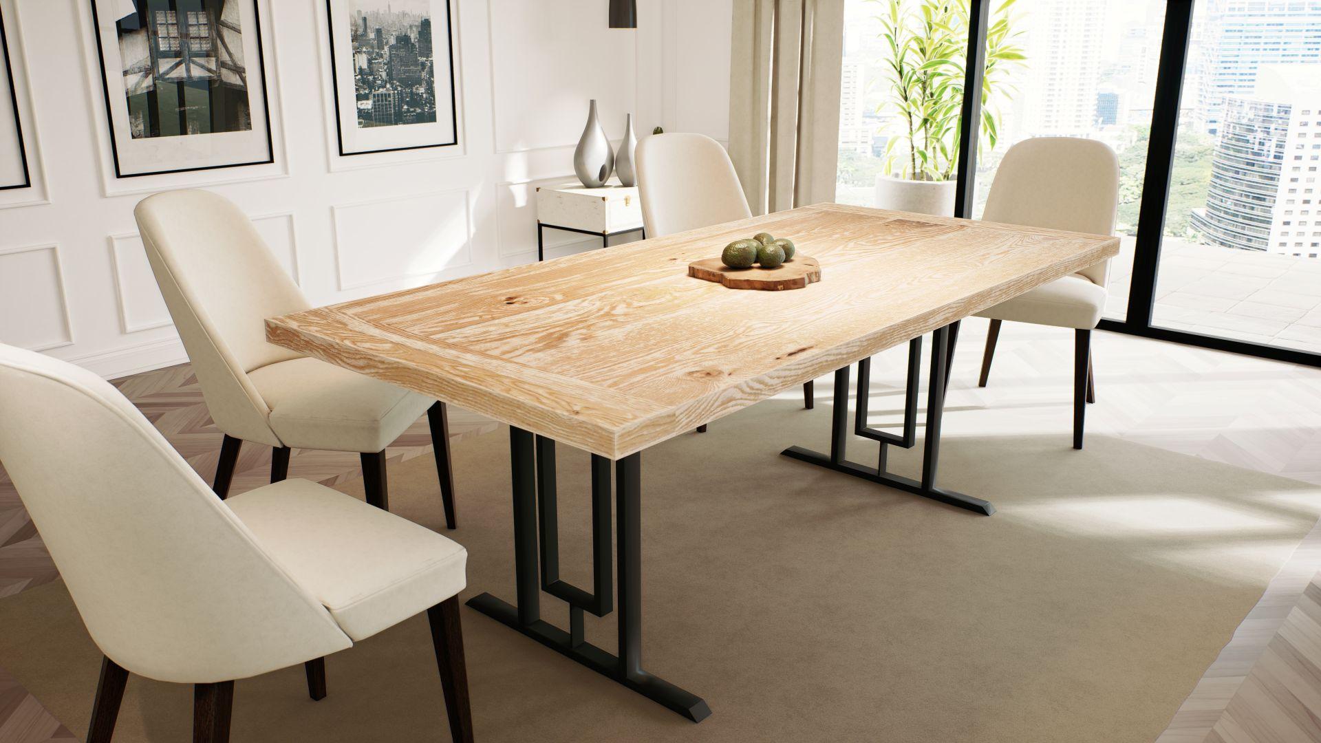 Cette table de salle à manger en chêne massif fabriquée à la main est un chef-d'œuvre d'une beauté intemporelle et d'un savoir-faire exceptionnel. Fabriquée en chêne nord-américain massif, cette table de salle à manger met en valeur l'élégance