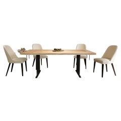 Solid Oak Table in Sandblasted Sunbeached with Metal legs