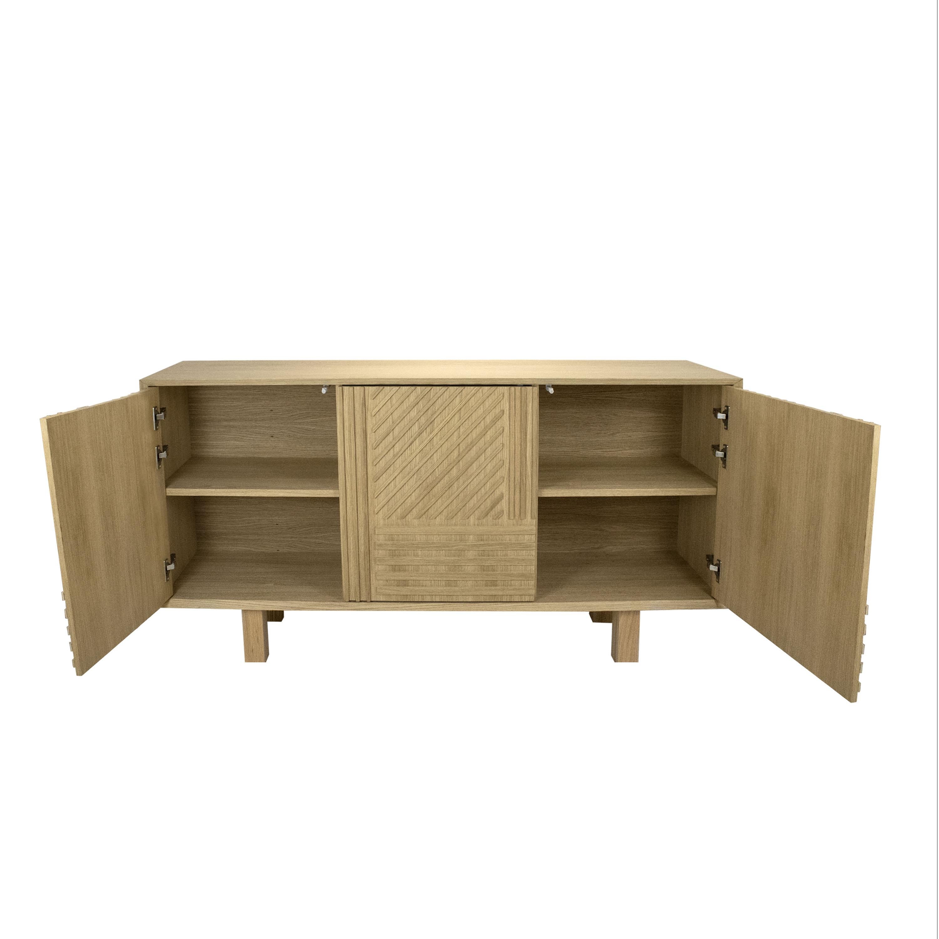 Spanish Solid Oak Three Doors Sideboard Desigend by IKB191 Studio, Spain, 2022 For Sale