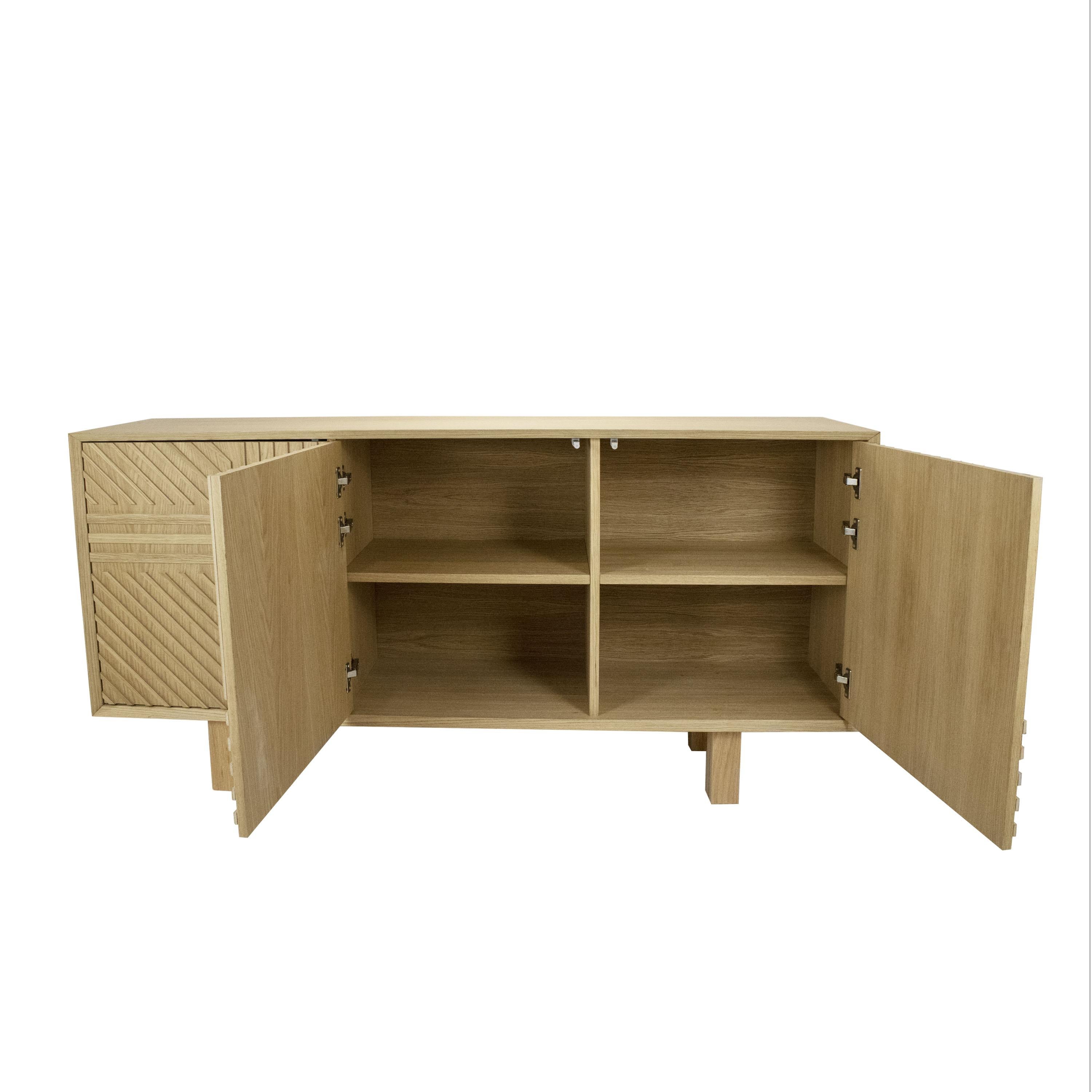 Hand-Crafted Solid Oak Three Doors Sideboard Desigend by IKB191 Studio, Spain, 2022 For Sale