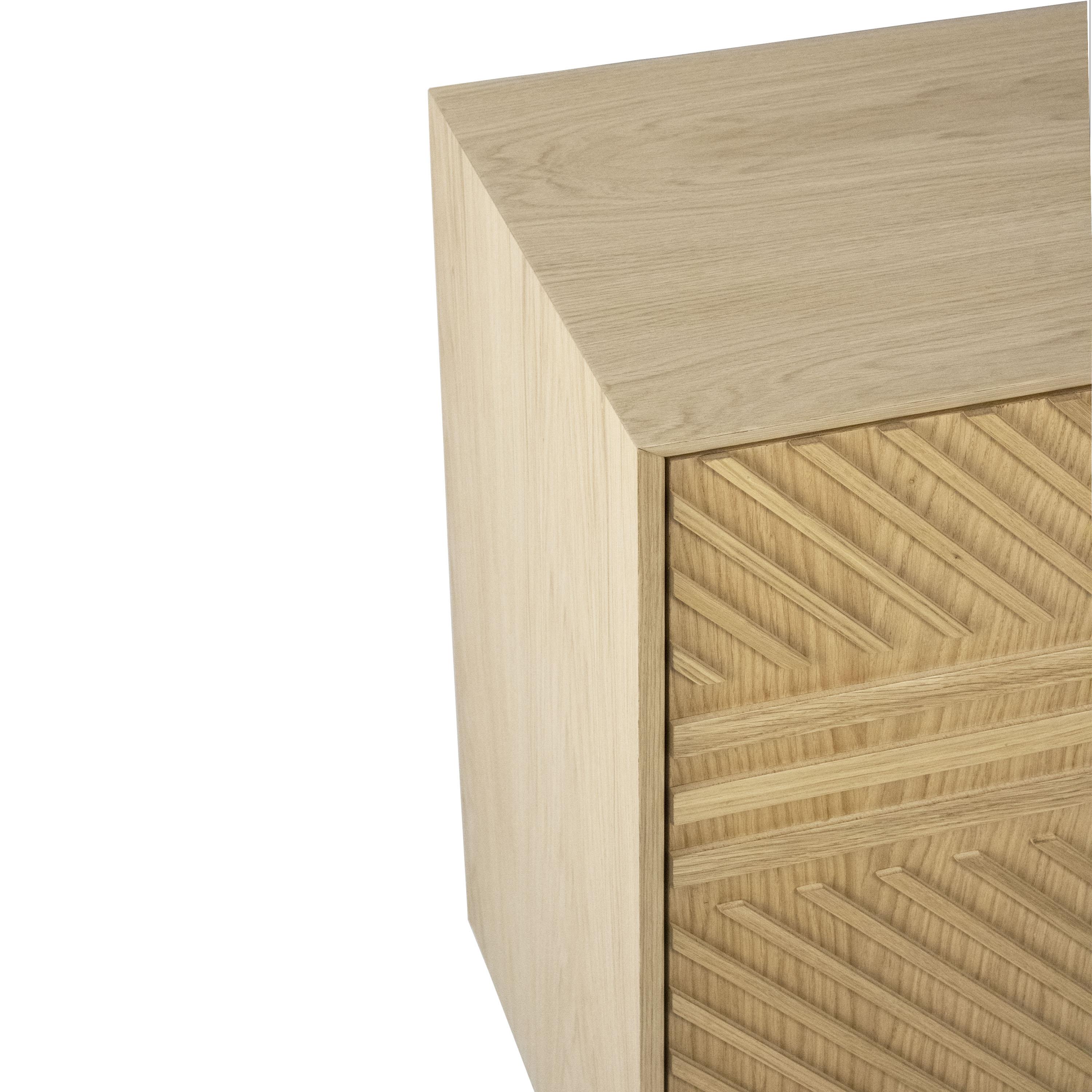 Contemporary Solid Oak Three Doors Sideboard Desigend by IKB191 Studio, Spain, 2022 For Sale