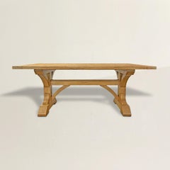 Solid Oak Timber Frame Trestle Table