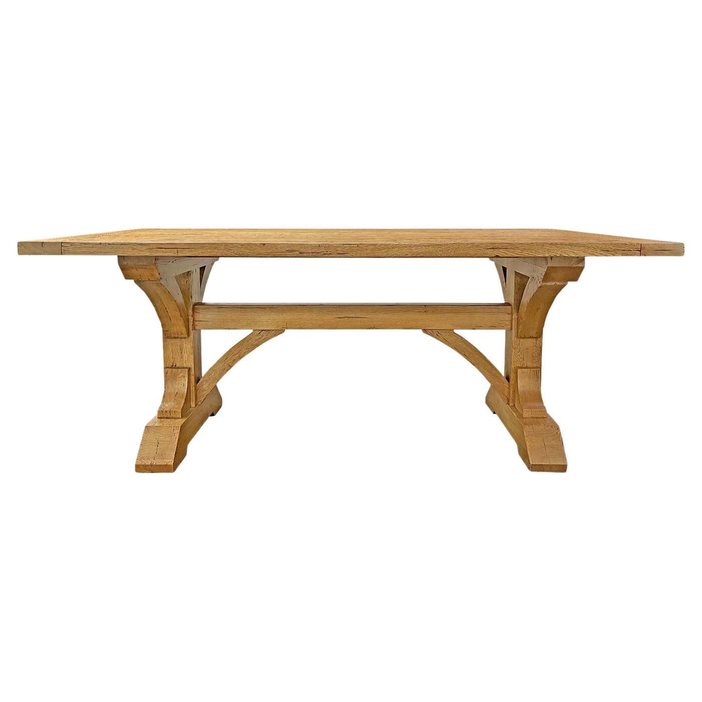 Solid Oak Timber Frame Trestle Table For Sale at 1stDibs | timber frame tables, timber frame ...