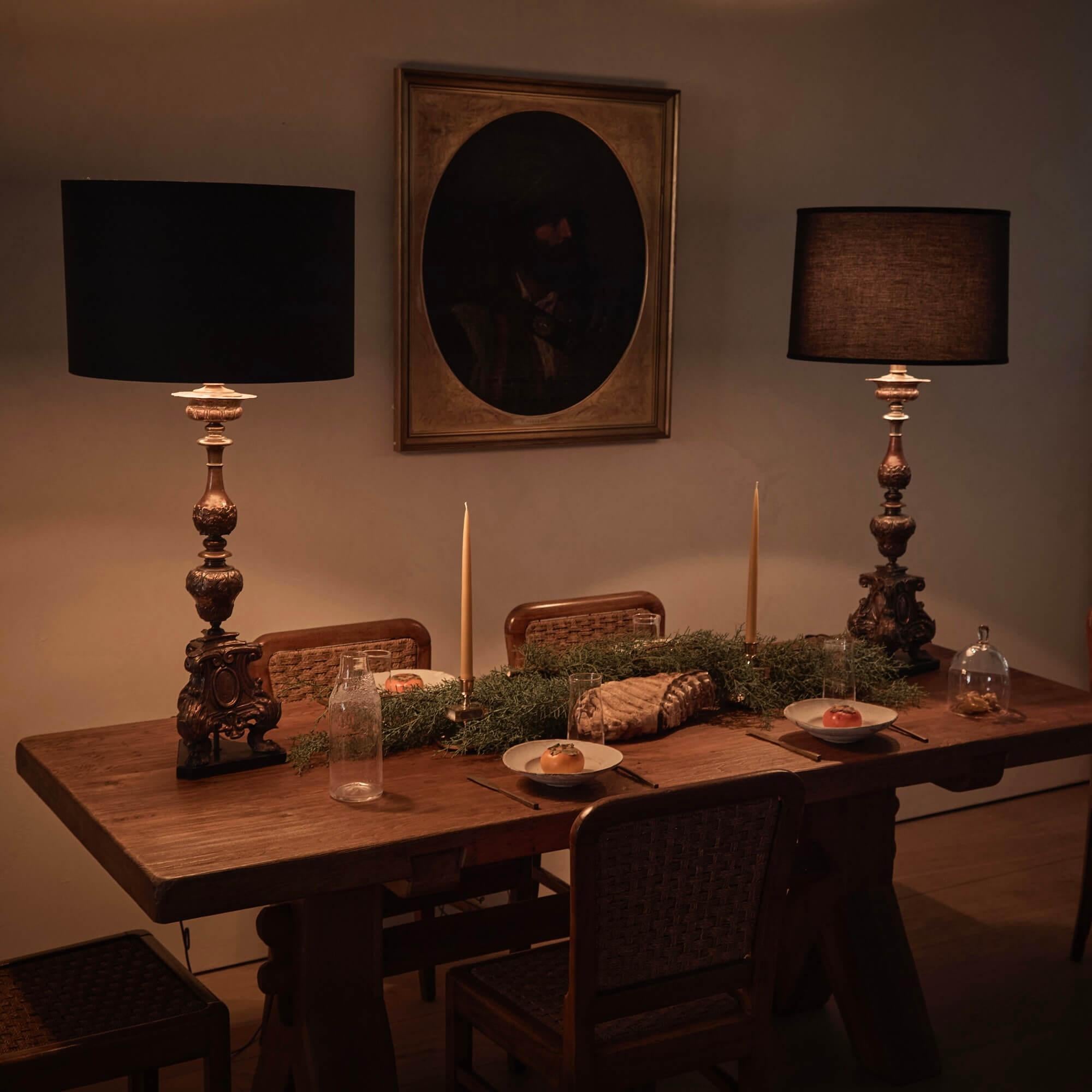 Solid Oak Trestle Table by De Puydt For Sale 4