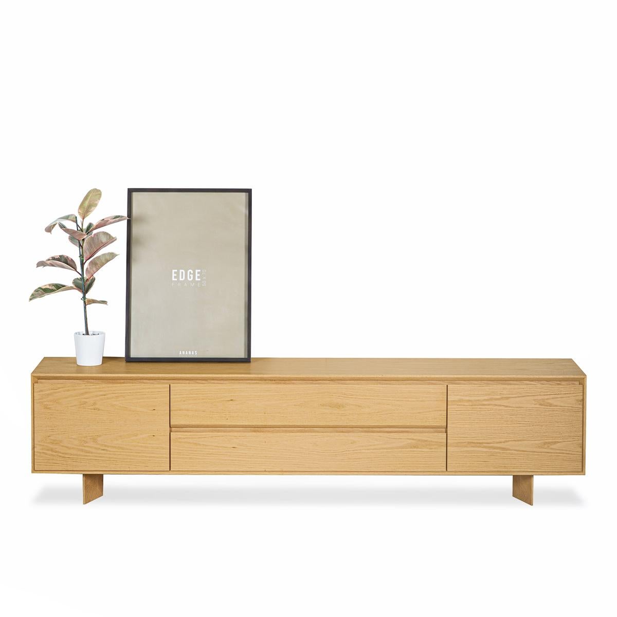 Hand-Crafted Solid Oak TV Unit – BEAM For Sale