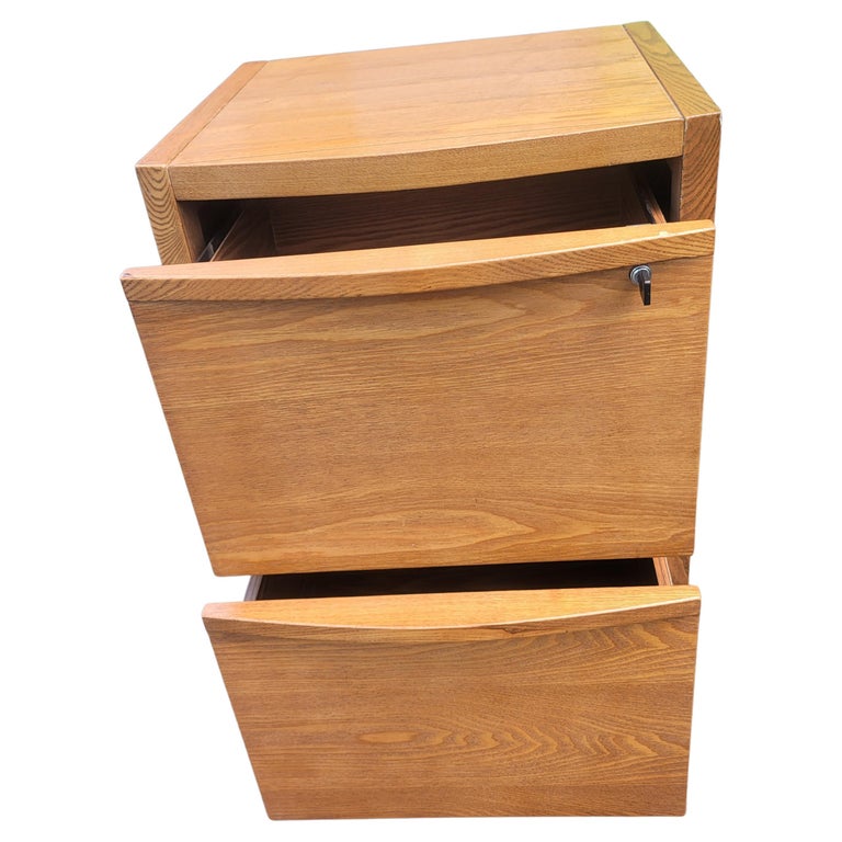 Solid Oak TwoDrawer Locking Filing For Sale at 1stDibs