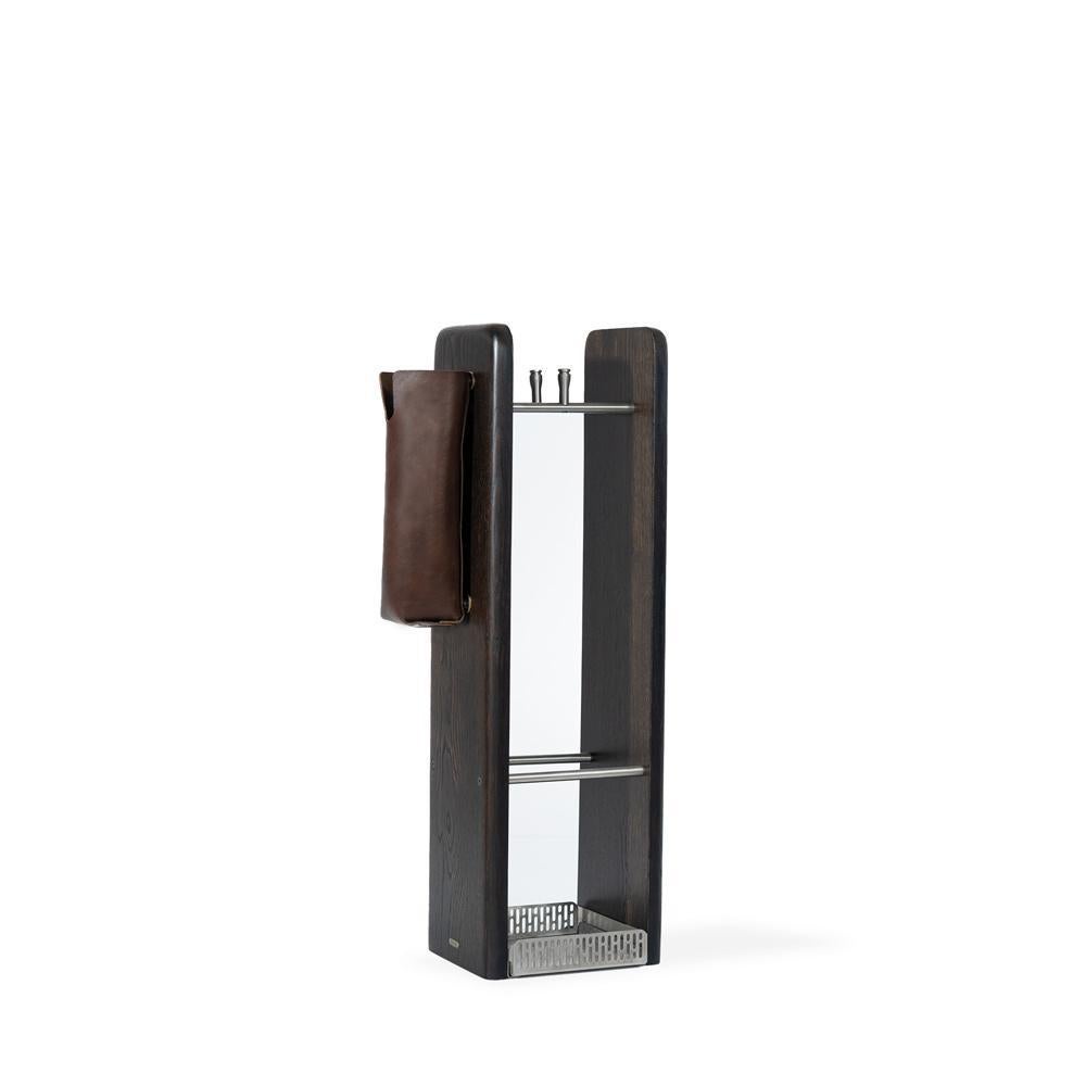 Solid Oak Umbrella Stand – HOL Series, with Chrome Detail In New Condition For Sale In İzmir, İzmir