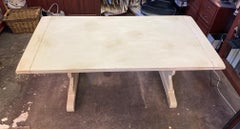 Solid Oak Vintage Table in Antique White