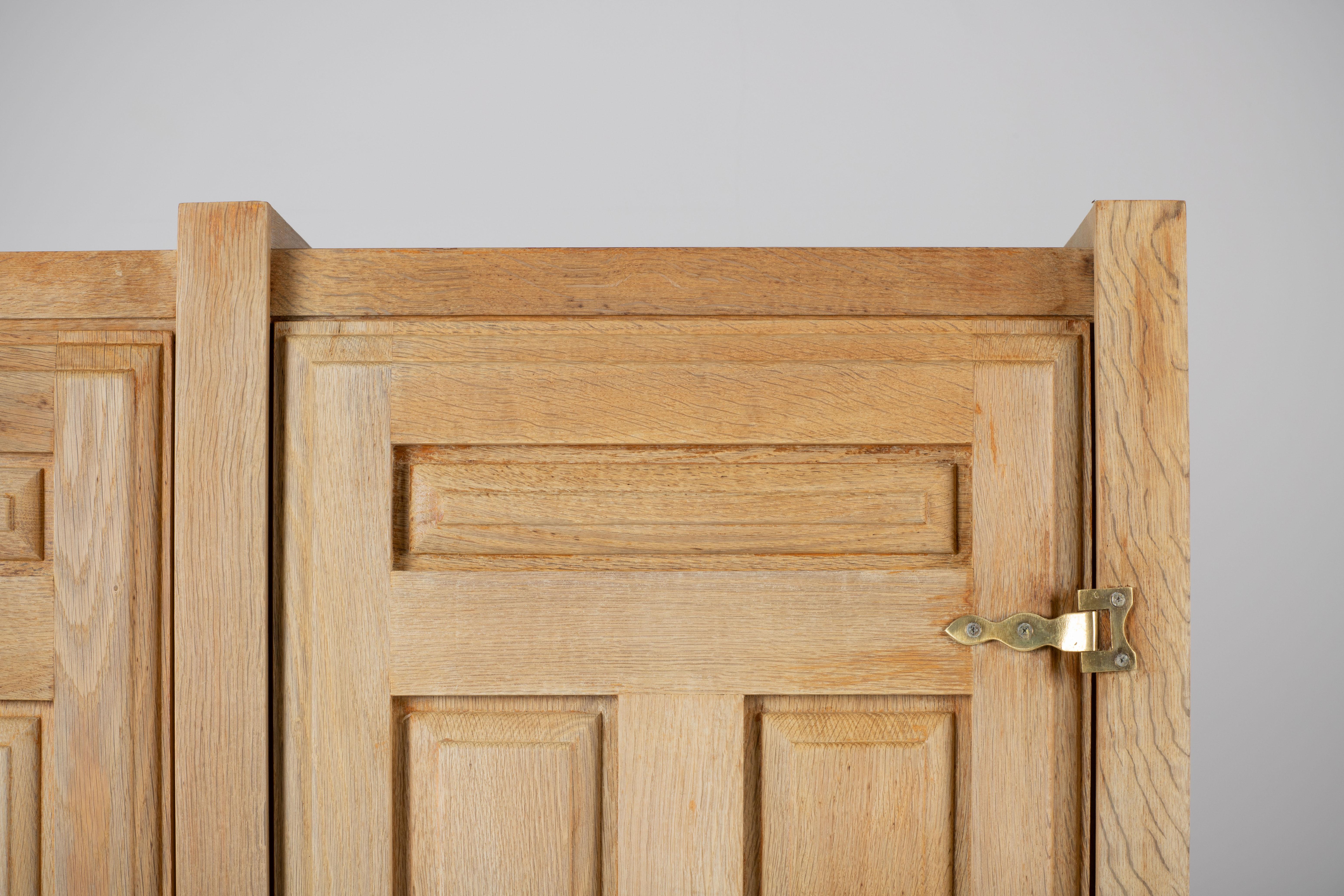 20th Century Solid Oak Wardrobe by Guillerme et Chambron, Edition Votre Maison