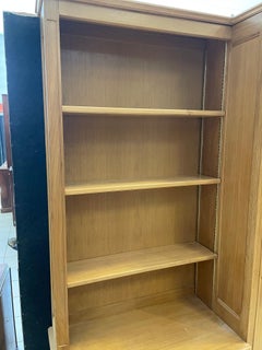 Solid oak wardrobe with integrated bookcase