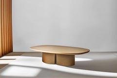 Solid Oak Wood Coffee Table, Fishes Series 3 by Joel Escalona