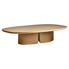 Solid Oak Wood Coffee Table, Fishes Series 3 by Joel Escalona