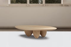 Solid Oak Wood Coffee Table, Fishes Series 4 by Joel Escalona