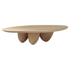 Solid Oak Wood Coffee Table, Fishes Series 4 by Joel Escalona
