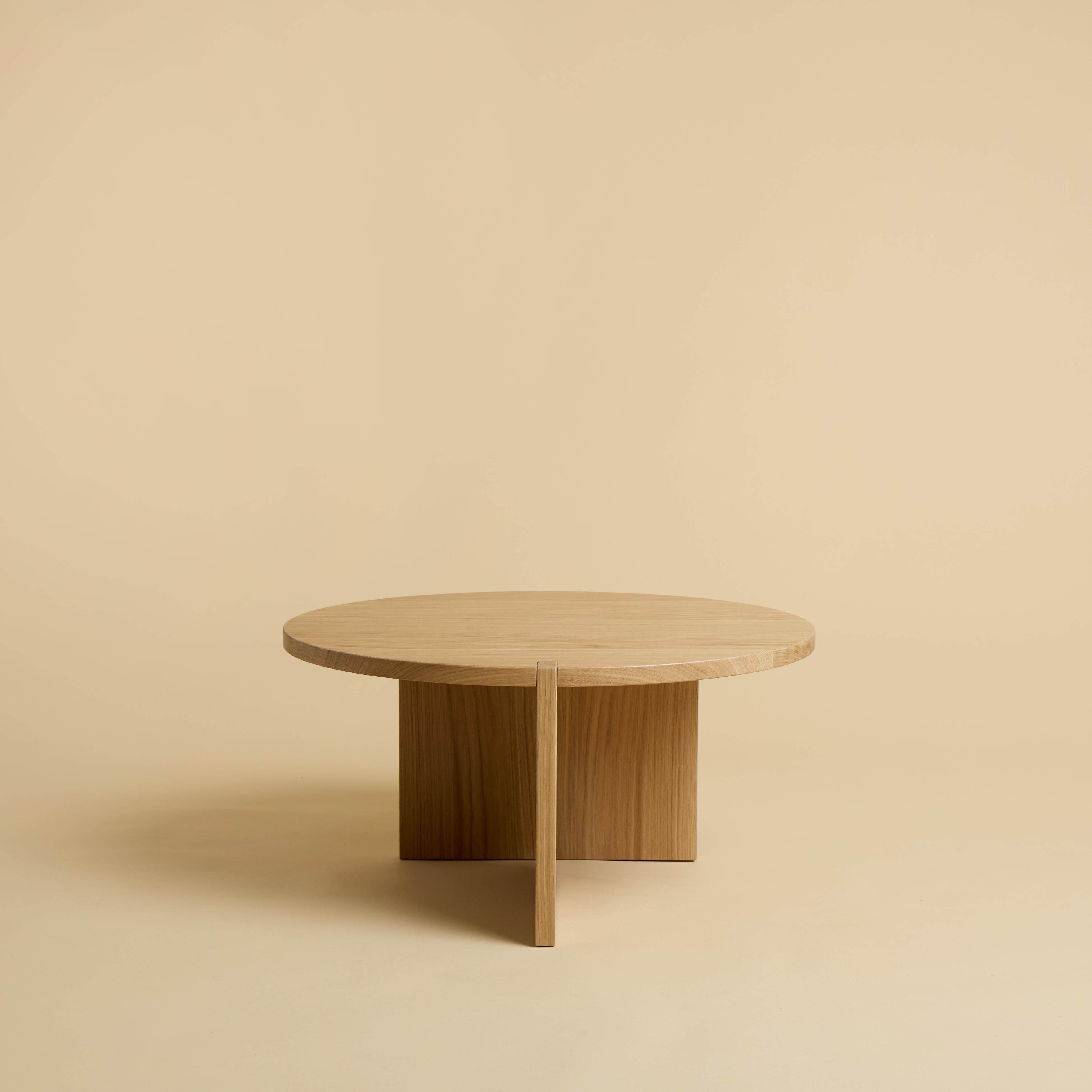 Contemporary Solid Oak Wood Coffee Table, Made in Italy For Sale