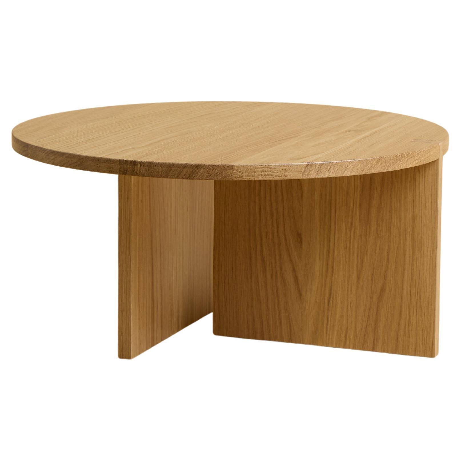Solid Oak Wood Coffee Table, Made in Italy