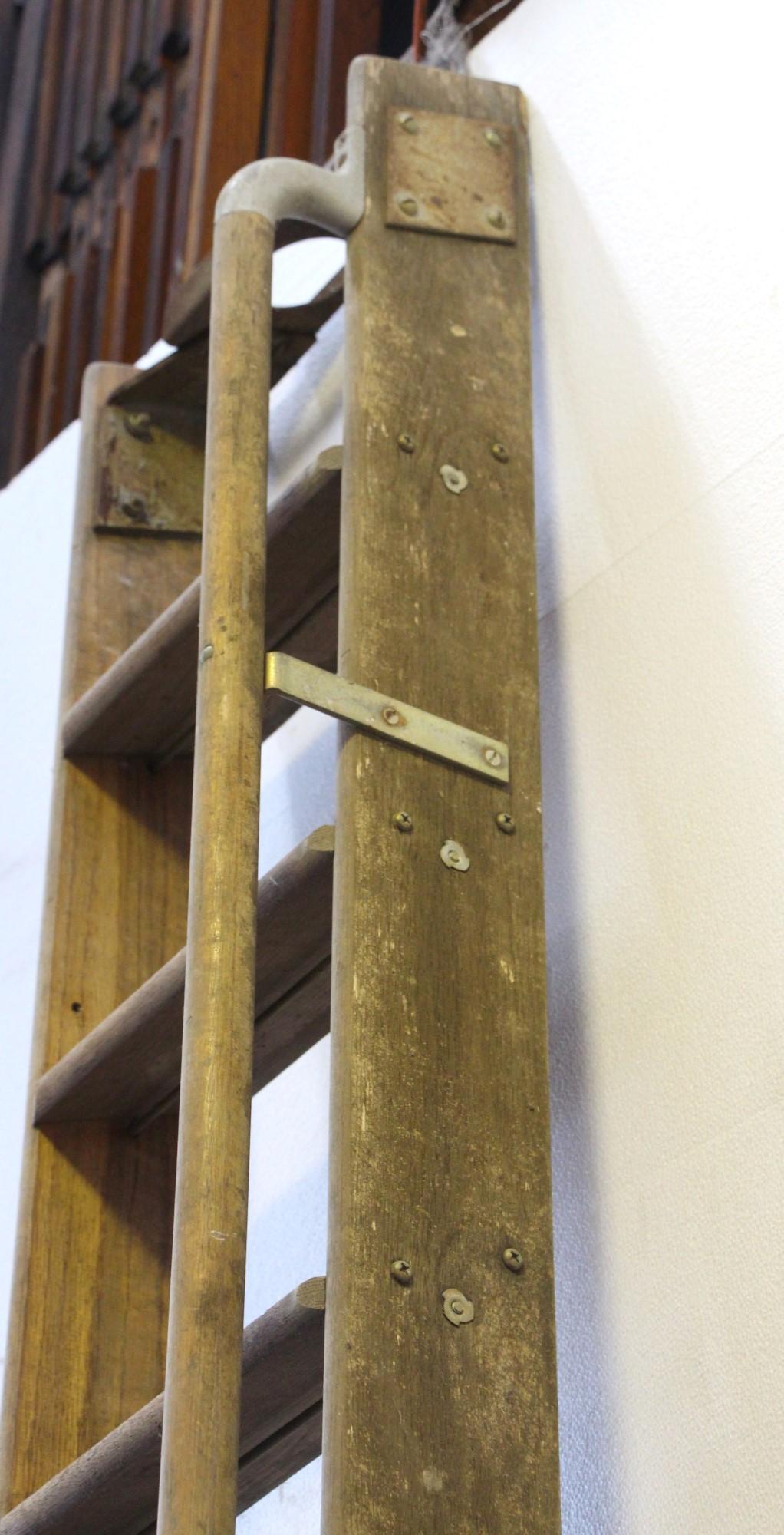 library ladder with handrails