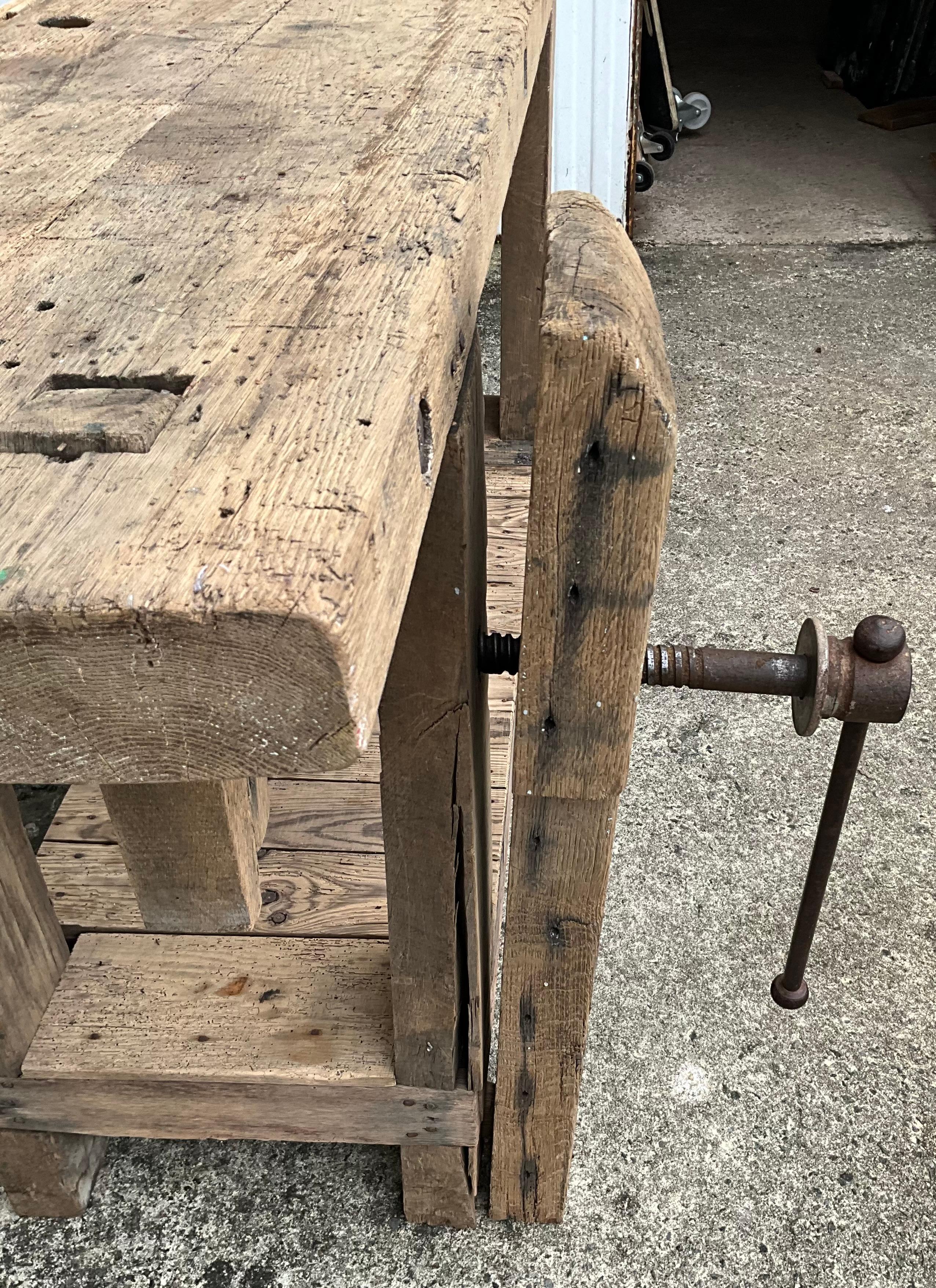 Établi d'atelier en Oak massif 9
