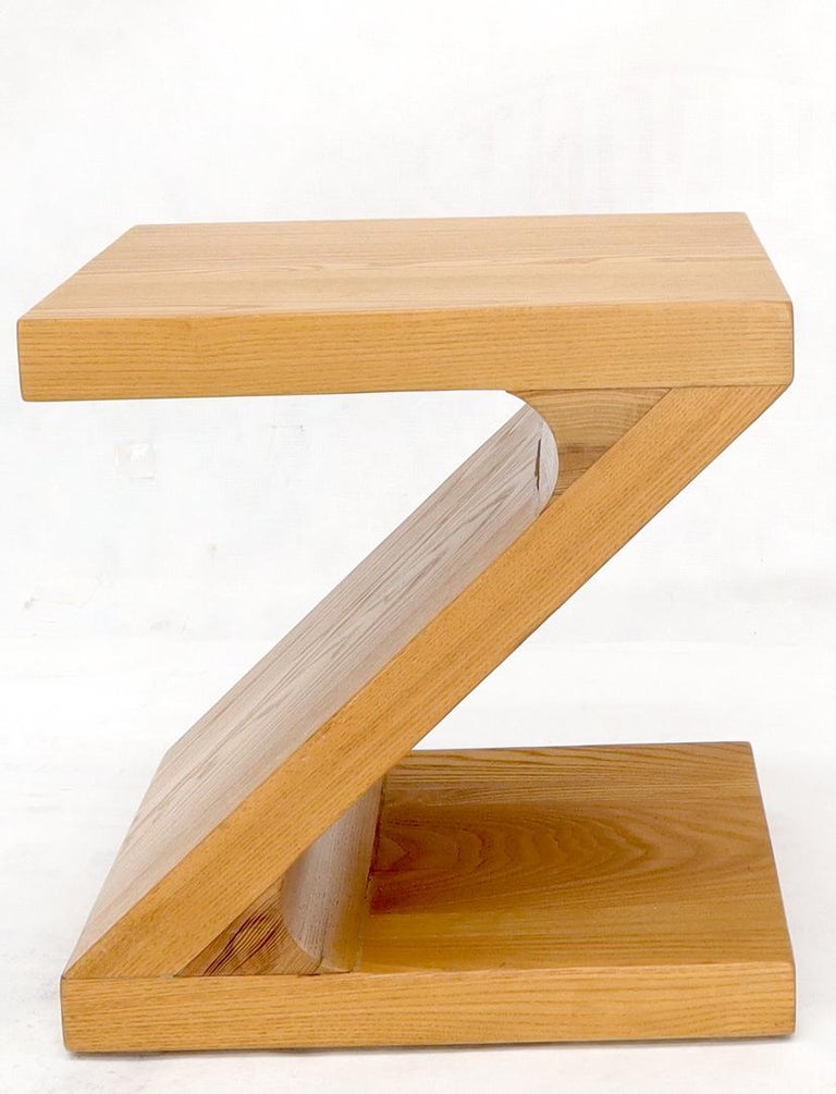 Solid Oak ZShape End Side Table Stand at 1stDibs