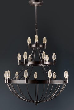 Solid Oiled Brass Lyceum Outdoor Chandelier by Elisterno