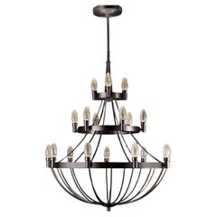 Solid Oiled Brass Lyceum Outdoor Chandelier by Elisterno