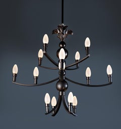 Solid Oiled Brass Maluhia Outdoor Chandelier by Elisterno