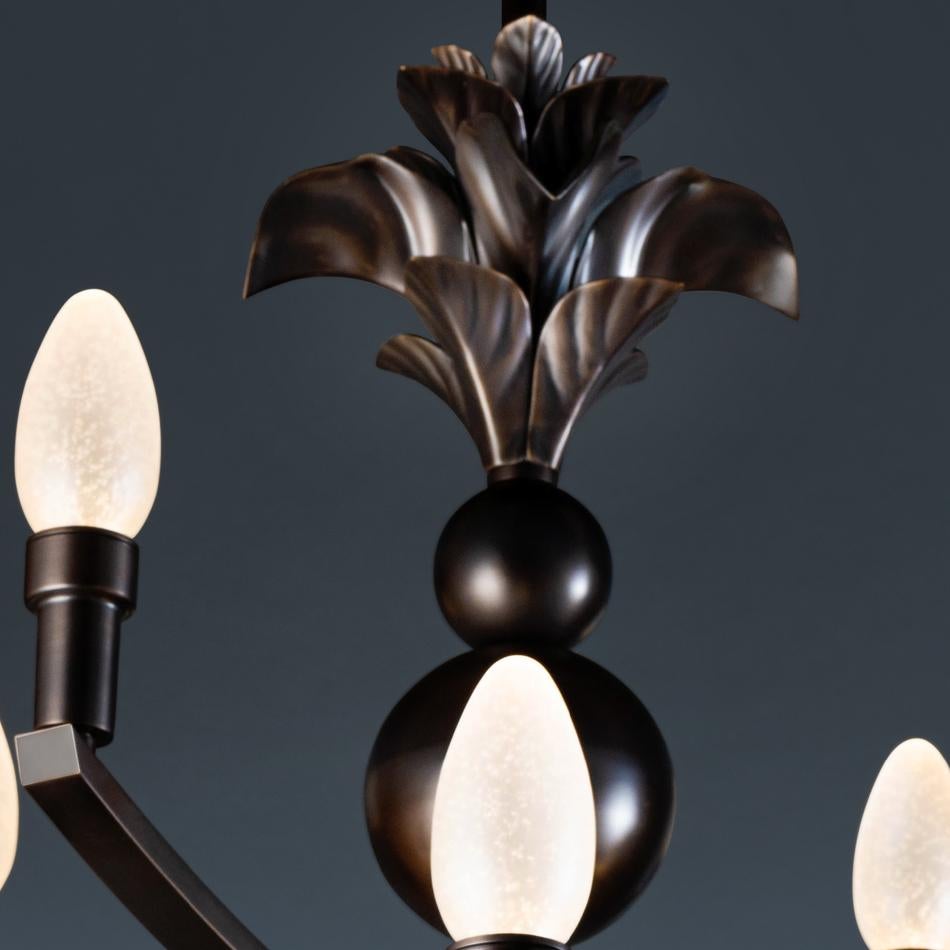 Cinese Lampadario per esterni Maluhia in ottone massiccio oliato di Elisterno in vendita
