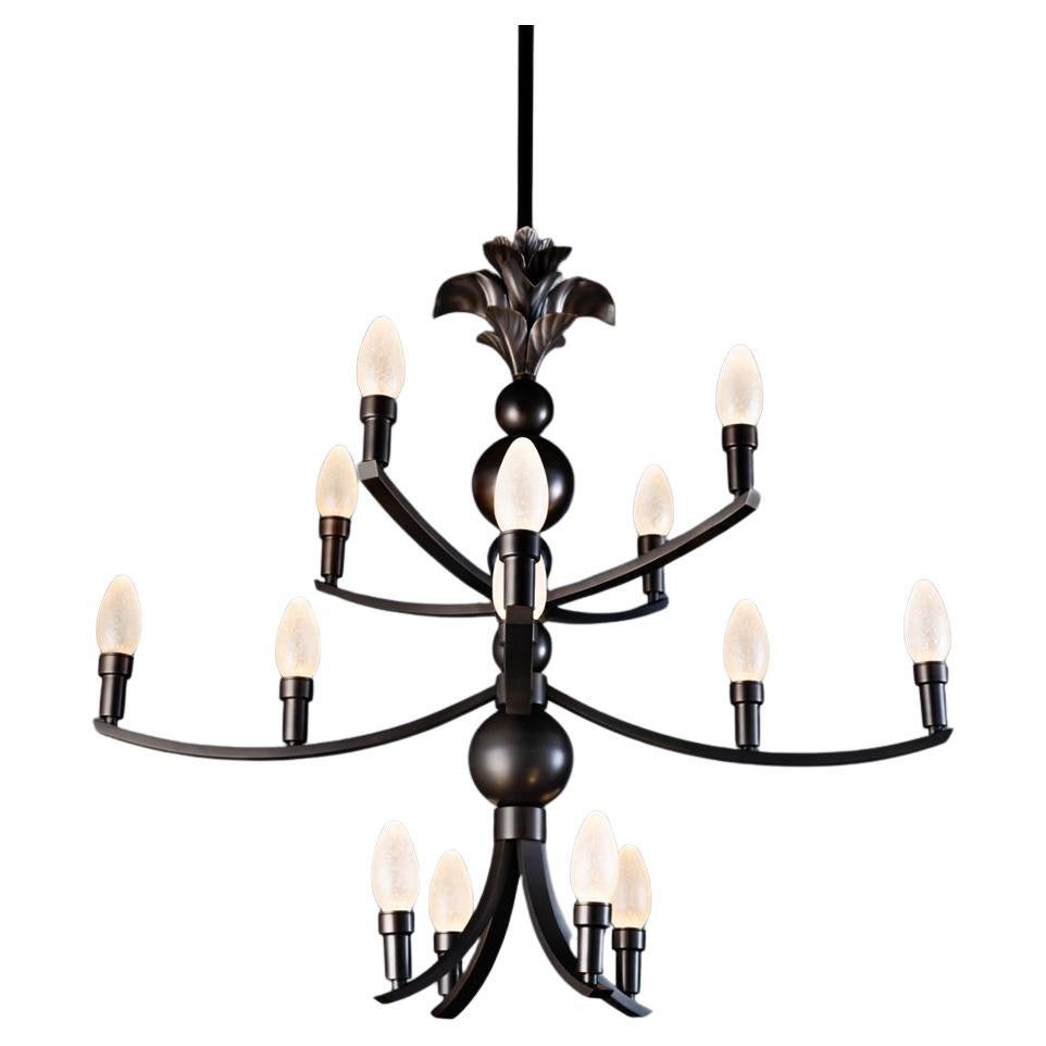 Solid Oiled Brass Maluhia Outdoor Chandelier by Elisterno