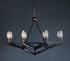 Solid Oiled Brass Regalio Outdoor Chandelier by Elisterno