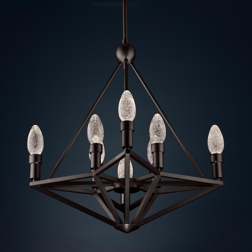 Art Déco Lampadario a sospensione per esterni Regalio in ottone massiccio oliato di Elisterno in vendita